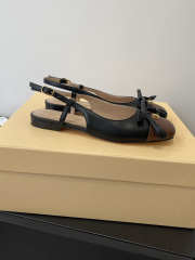 Uubags Valentino Valet Du Roi Kid Slingback Ballerina In Black/Coffe - 6