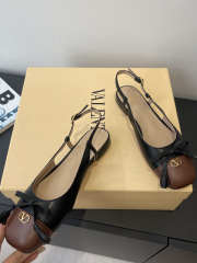 Uubags Valentino Valet Du Roi Kid Slingback Ballerina In Black/Coffe - 3