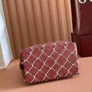 Uubags Gucci GG Emblem small bucket bag in red and pink GG fabric 19x18x11cm - 2