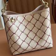 Uubags Gucci GG Emblem small bucket bag in pink and red GG fabric 19x18x11cm - 3