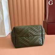 Uubags Gucci GG Marmont small forest green soft lightweight matelassé chevron nappa leather tote bag 17.5x17x12.5cm - 5