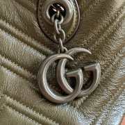 Uubags Gucci GG Marmont small forest green soft lightweight matelassé chevron nappa leather tote bag 17.5x17x12.5cm - 3