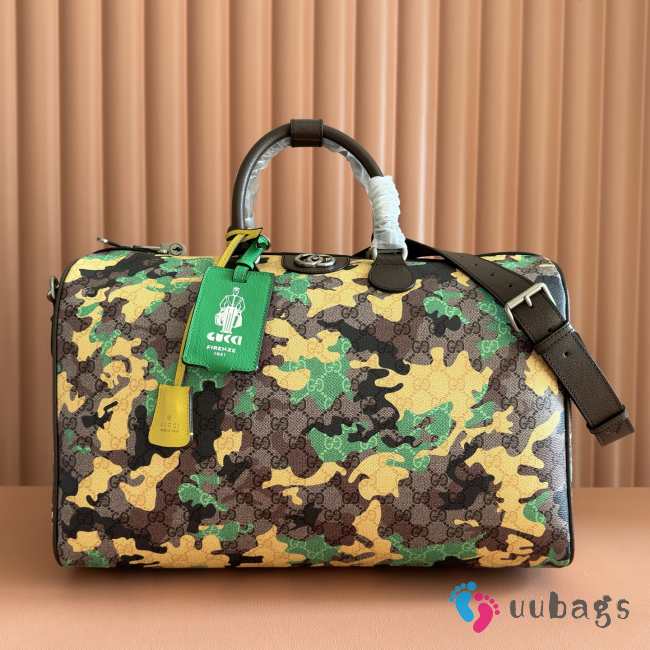 Uubags Gucci GG medium duffle bag green and yellow GG fabric 44x29x25cm - 1