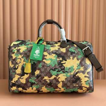 Uubags Gucci GG medium duffle bag green and yellow GG fabric 44x29x25cm