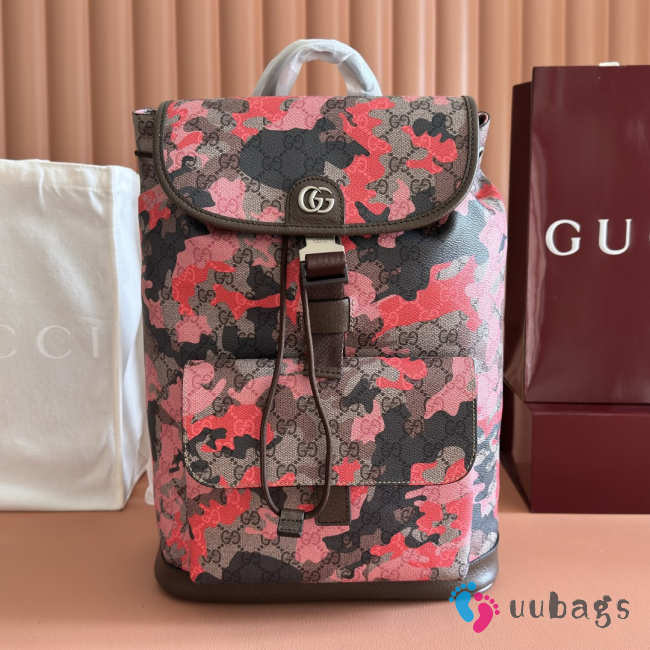 Uubags Gucci GG small backpack pink and red GG fabric 28x40x12cm - 1