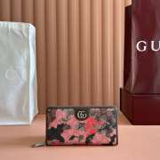 Uubags Gucci GG zip-around wallet pink and red GG fabric 19x10.5x2.5cm - 1