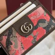 Uubags Gucci GG card case in pink and red GG fabric 11x7cm - 2