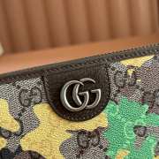 Uubags Gucci GG zip-around wallet in green and yellow GG fabric 19x10.5x2.5cm - 2
