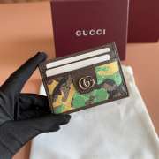 Uubags Gucci GG card case in green and yellow GG fabric 11x7cm - 1