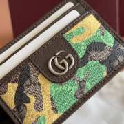 Uubags Gucci GG card case in green and yellow GG fabric 11x7cm - 2