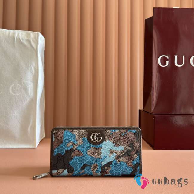 Uubags Gucci GG zip-around wallet in blue GG fabric 19x10.5x2.5cm - 1