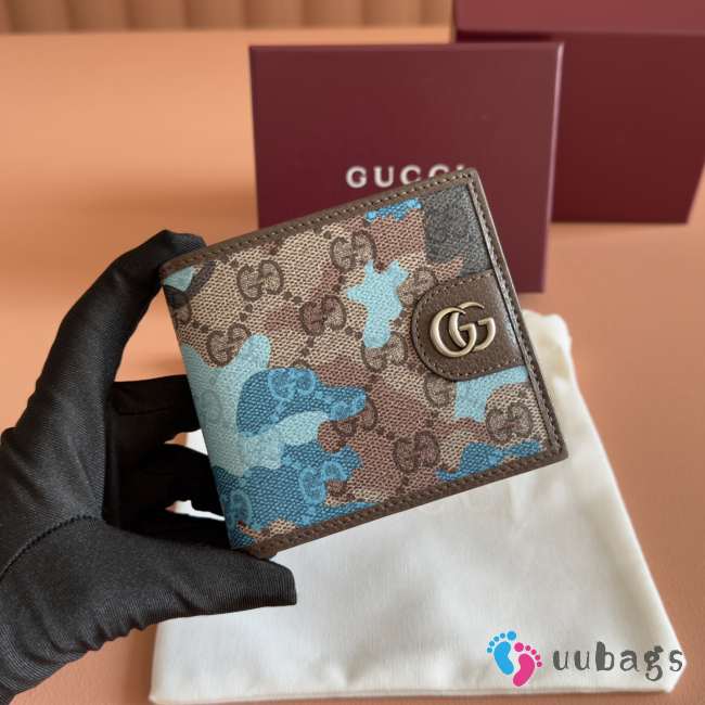 Uubags Gucci GG bi-fold wallet blue GG fabric 11x9cm - 1