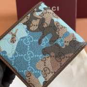 Uubags Gucci GG bi-fold wallet blue GG fabric 11x9cm - 3