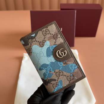 Uubags Gucci GG long card case in blue GG fabric 7.5x12cm