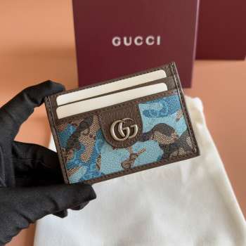 Uubags Gucci GG card case in blue GG fabric 11x7cm