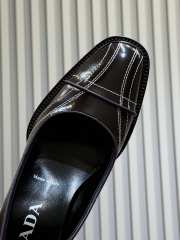 Uubags Prada Square-Toe Patent Leather Pumps In Dark Brown - 3