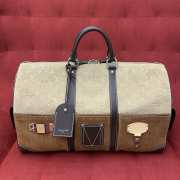 Uubags Louis Vuitton M26127 Keepall Bandoulière 50 Monogram Tan Suede Leather 50x29x23cm - 1