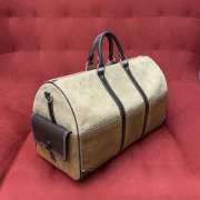 Uubags Louis Vuitton M26127 Keepall Bandoulière 50 Monogram Tan Suede Leather 50x29x23cm - 4
