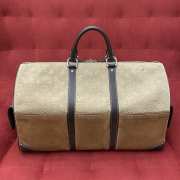 Uubags Louis Vuitton M26127 Keepall Bandoulière 50 Monogram Tan Suede Leather 50x29x23cm - 2