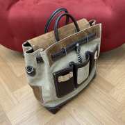 Uubags Louis Vuitton M26019 Steamer 40 Bag In Tan Suede Leather 40x42x17cm - 3