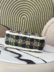 Uubags Chanel Medium Shopping Bag Tweed, Shearling Lambskin & Gold-Tone Metal In Green & Purple 33cm - 3