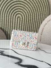 Uubags Chanel Mini Flap Bag Multicolor Tweed, Silver-Tone Hardware 20cm - 1