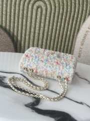 Uubags Chanel Mini Flap Bag Multicolor Tweed, Silver-Tone Hardware 20cm - 6