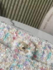 Uubags Chanel Mini Flap Bag Multicolor Tweed, Silver-Tone Hardware 20cm - 3