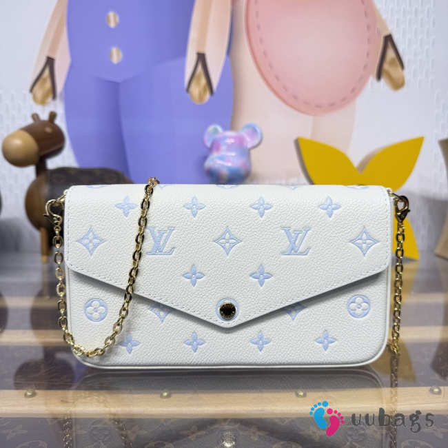 Uubags Louis Vuitton M8127 Pochette Félicie Monogram Milky White/Blue 21x12x3cm - 1
