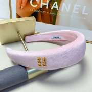 Uubags Miu Miu Velvet Padded Headband Set (Headband + Hair Clip) In Pink - 6