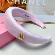 Uubags Miu Miu Velvet Padded Headband Set (Headband + Hair Clip) In Pink - 4