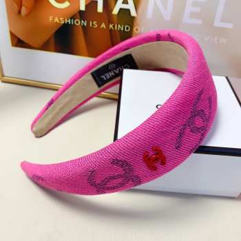 Uubags Chanel Pink Headband with CC Logo