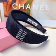Uubags Miu Miu Velvet Logo-Embellished Headband Black - 4