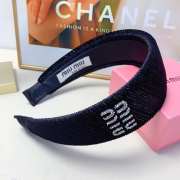 Uubags Miu Miu Velvet Logo-Embellished Headband Black - 2