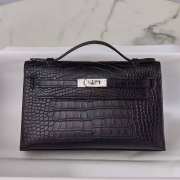 Uubags Hermes Black Kelly Crocodile Leather 22cm (L) - 1
