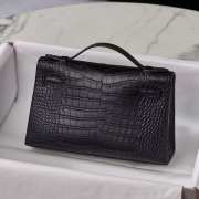 Uubags Hermes Black Kelly Crocodile Leather 22cm (L) - 5