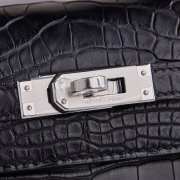 Uubags Hermes Black Kelly Crocodile Leather 22cm (L) - 3