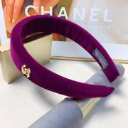 Uubags Chanel Velvet Padded Headband with CC Logo - 5