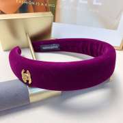 Uubags Chanel Velvet Padded Headband with CC Logo - 4