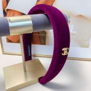 Uubags Chanel Velvet Padded Headband with CC Logo - 3