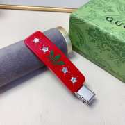 Uubags Gucci Star Crystal Logo Hair Barrette Clip - 6