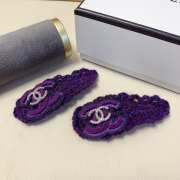 Uubags Chanel Knit Hair Clip with Embroidered Logo - 3