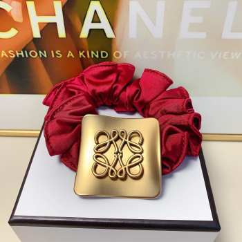 Uubags Leoewe Satin Scrunchie with Gold Logo Plate