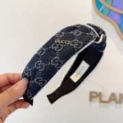Uubags Gucci Logo Jacquard Black Denim Headband - 4