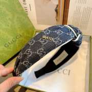 Uubags Gucci Logo Jacquard Black Denim Headband - 2