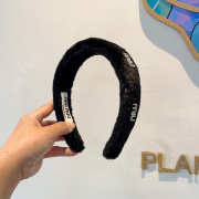 Uubags Miu Miu Black Faux Fur Padded Headband - 5