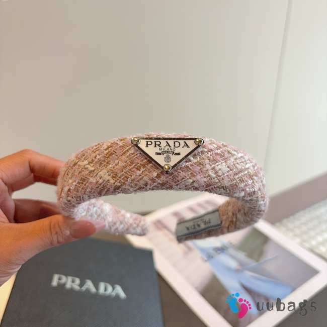 Uubags Prada Pink Tweed Padded Headband - 1