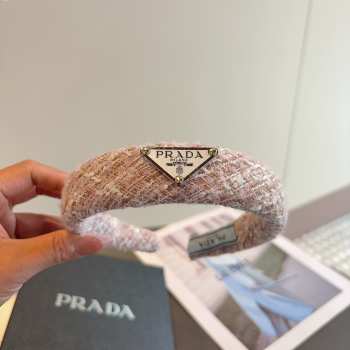 Uubags Prada Pink Tweed Padded Headband