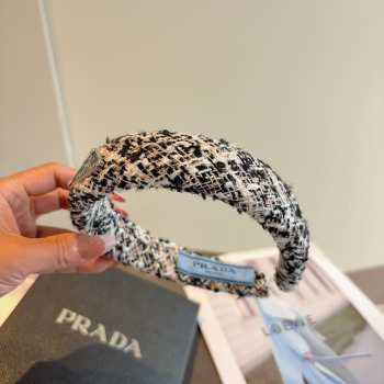 Uubags Prada Black Tweed Padded Headband