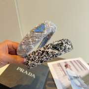 Uubags Prada Blue Tweed Padded Headband - 2